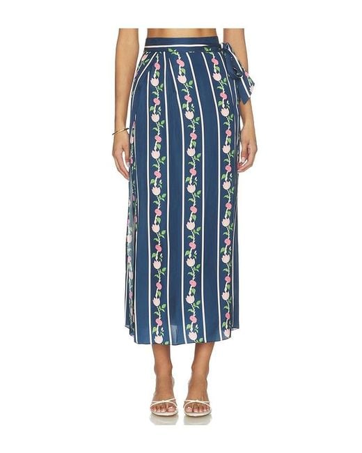 VERANDAH Blue Toran Silk Luxe Skirt