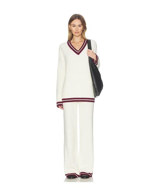 SNDY'S White Colton Varsity Knit Pant