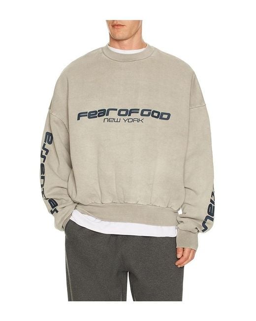 Fear Of God Gray Cropped Relaxed Sweatshirt for men