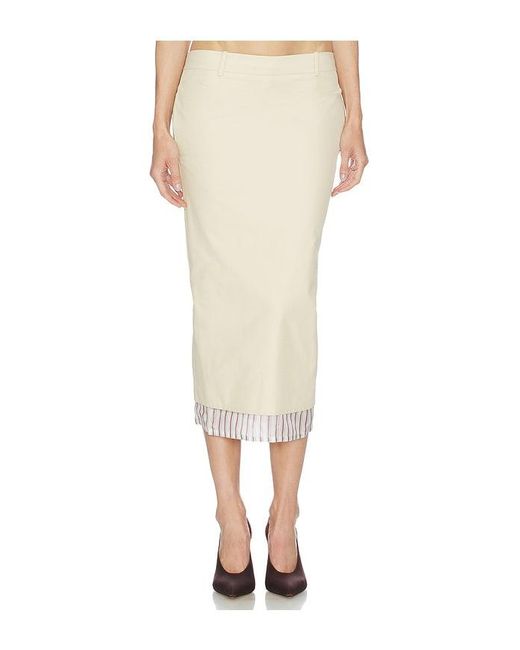 The Attico White Low Rise Midi Skirt