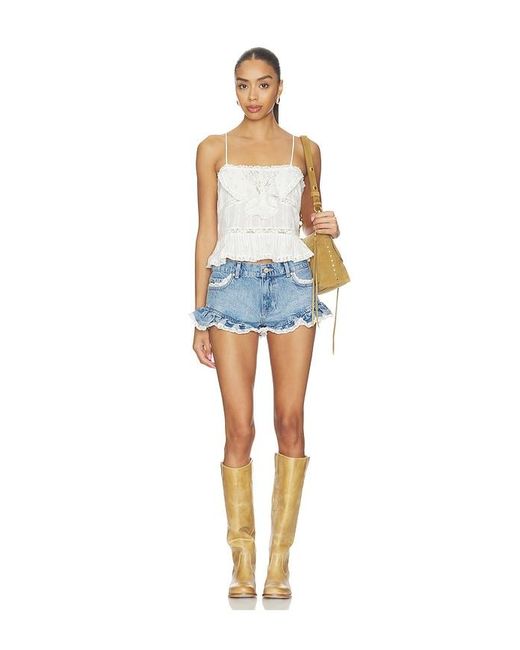 LoveShackFancy Blue Azalure Shorts