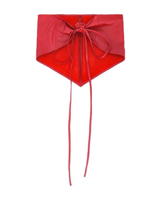 Ziah Red Leather Scarf