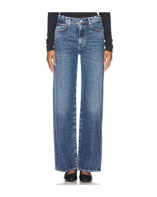 Agolde Blue Harper Mid Rise Relaxed Straight Jeans