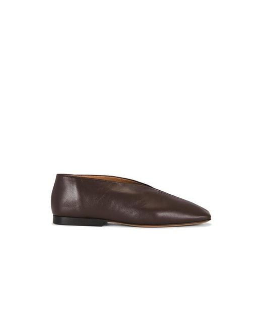Mansur Gavriel Brown Square Soft V Flat
