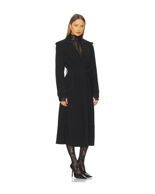 Norma Kamali Black Oversized Double Breasted Trench