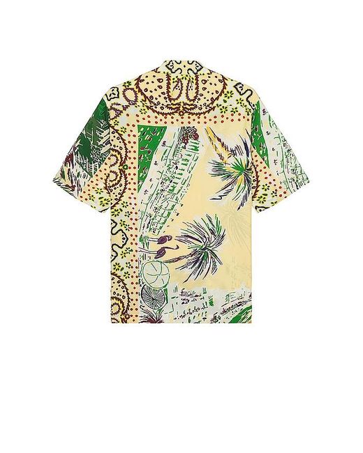 Rhude Green Palmina Silk Shirt for men
