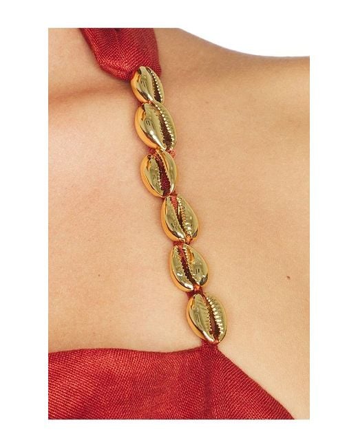 AZULU Red Palmer Dress