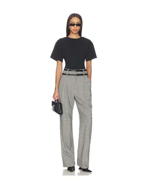 Monse Gray Double Waistband Tailored Wide Leg Pant