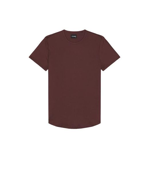 Cuts Red Ao Curve Hem Tee for men
