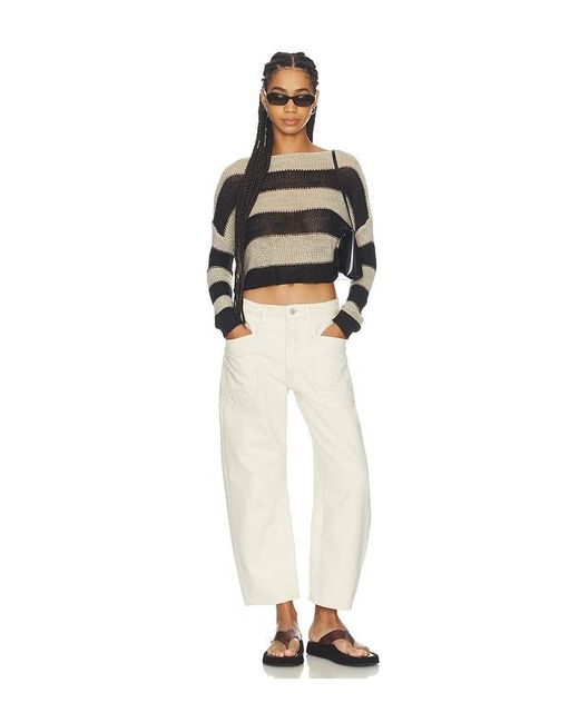Free People White Minimalist Moxie Boyfriend Jean