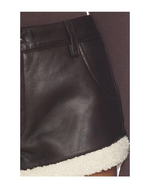 Urban Outfitters Black Faux Shearling Leather Short