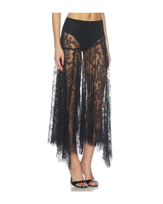 Lovers + Friends Black Alegra Midi Skirt