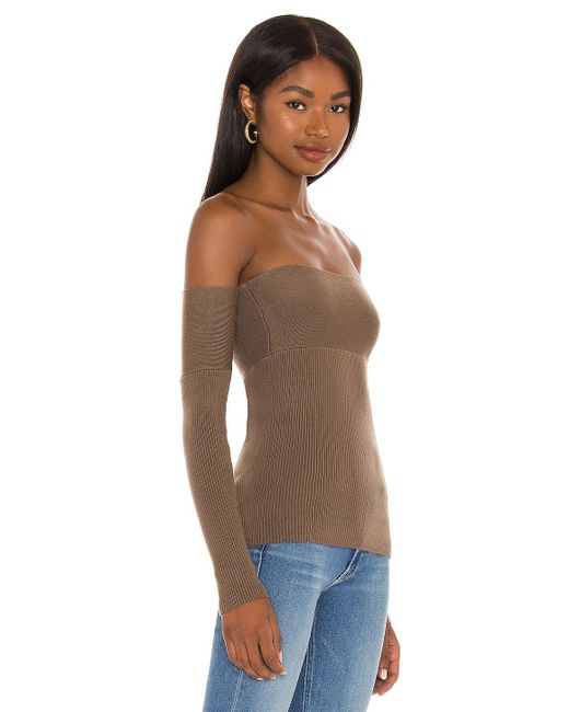 House of Harlow 1960 Synthetic X Revolve Catarina Off Shoulder Sweater in  Taupe Brown (Blue) - Lyst