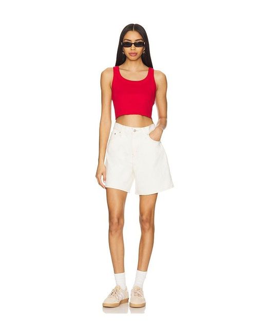 Levi's White High Baggy Short