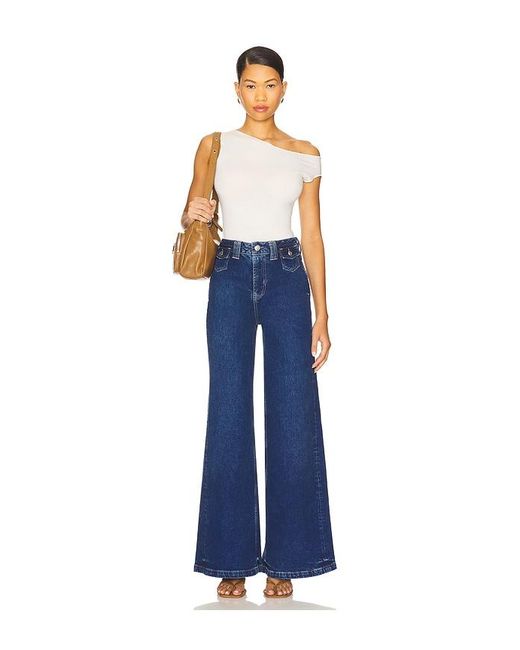 Free People Blue X We The Free Kellee High Rise Palazzo Wide Leg