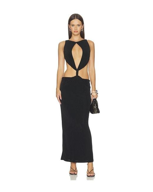 superdown Black Lennin Open Back Maxi Dress