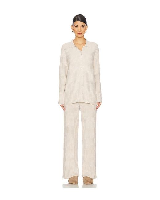 Barefoot Dreams Natural Cozychic Ultra Light Wave Shirt