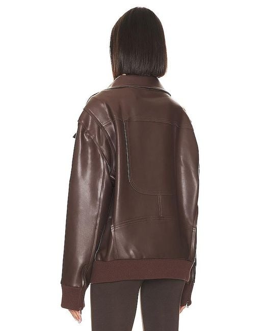 Norma Kamali Brown Oversized Moto Jacket