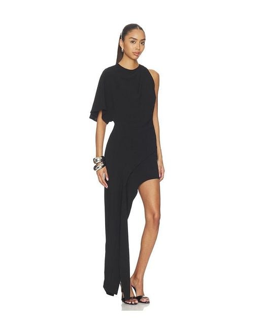 Bardot Black Halsey High Low Drape Dress