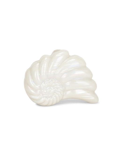 Olga Berg White Ava Pearl Shell Clutch