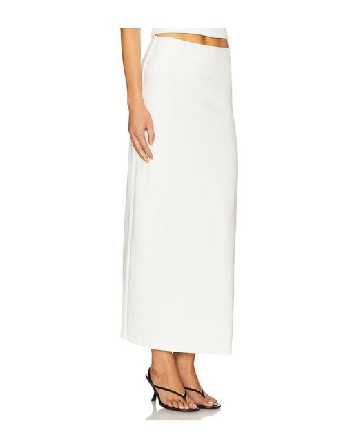 Leset White Rio Side Slit Skirt