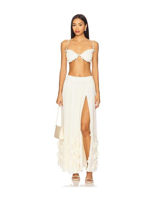 MAJORELLE White Lindy Maxi Skirt