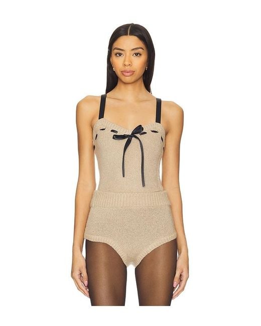 For Love & Lemons Natural Solana Knit Tank Top
