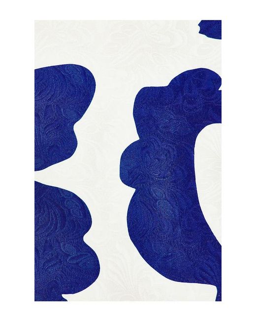 MILLY Blue Orion Camellia Floral Jacquard Dress