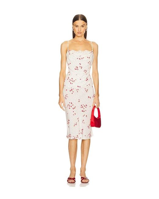 L'academie Red 'Academie Hallie Midi Skirt