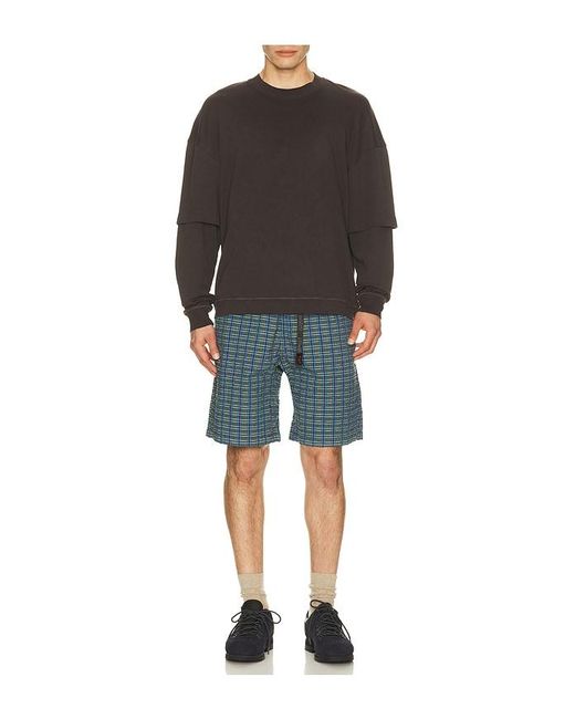 Gramicci Blue O.G. G-Short Seersucker Plaid for men