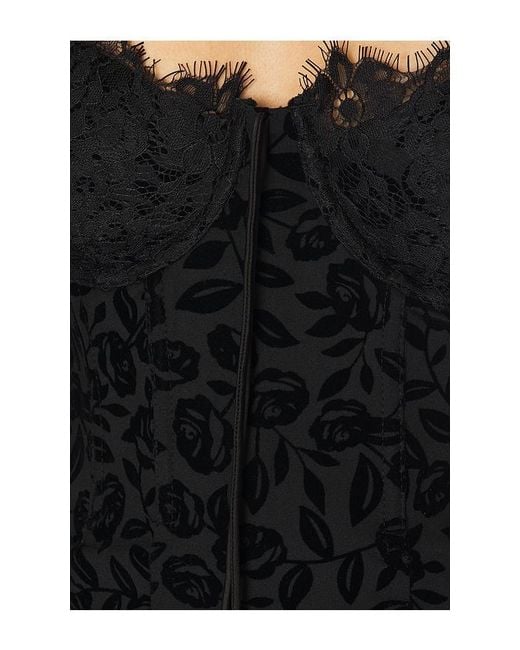 For Love & Lemons Black Midnight Velvet Mini Dress