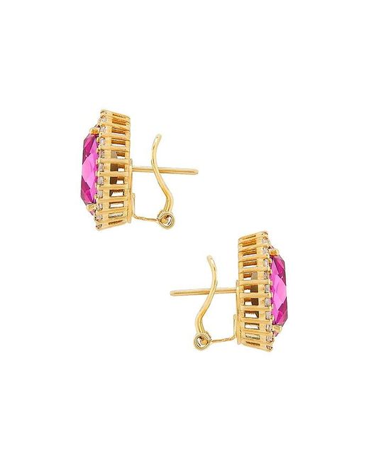 Anton Heunis Pink Omega Clasp Oval Earrings