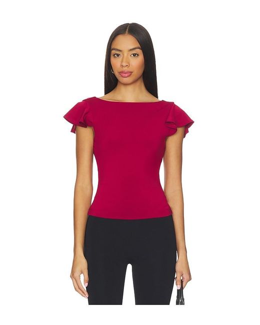 GUIZIO Red Soffiano Top