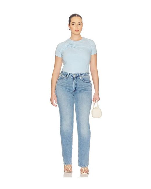 GOOD AMERICAN Blue Soft Tech Good True Straight Jeans
