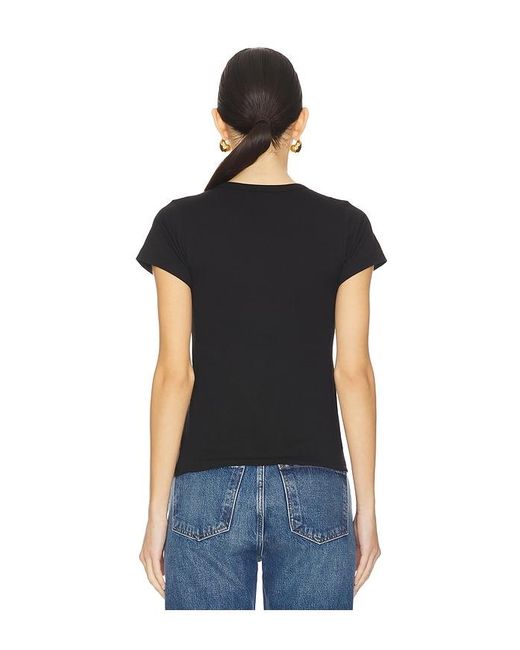 ÉTERNE Black Fitted Crewneck Short Sleeve Top