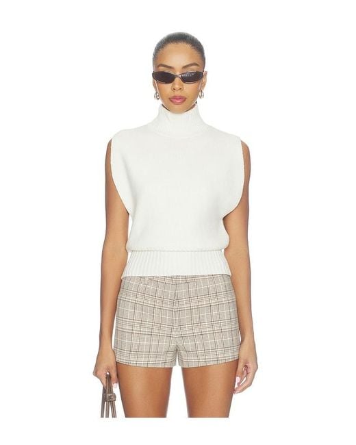 Lovers + Friends White Giulietta Mock Neck Vest