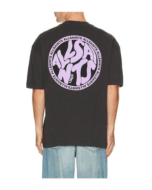 AllSaints Black Distortion Tee for men