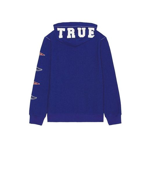 True Religion Blue Reverse Terry Zip Up Hoodie for men