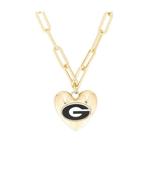 BaubleBar White University Of Georgia Statement Heart Necklace