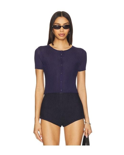 MOTHER OF ALL Blue Eline V Neck Top