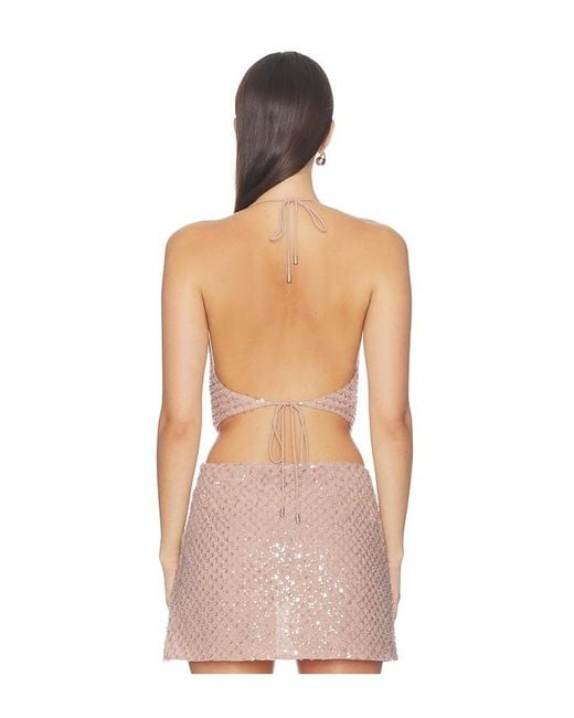 retroféte Pink Bethely Sequin Top