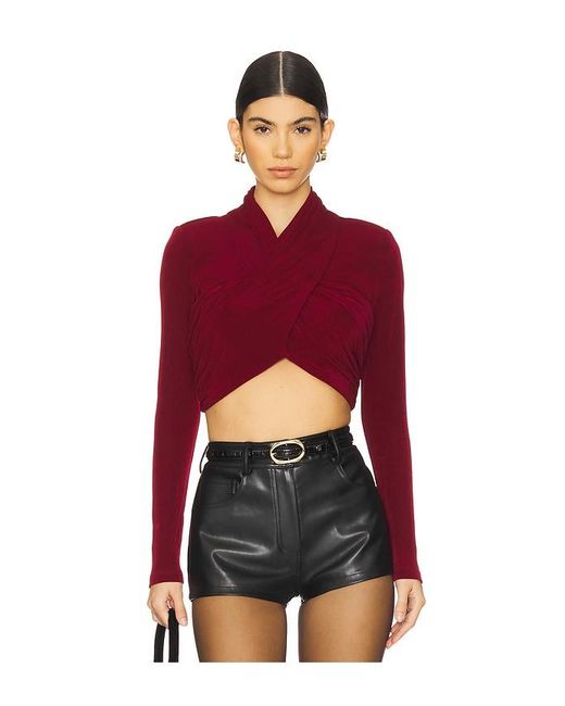 Bardot Red Wren Wrap Knit Top
