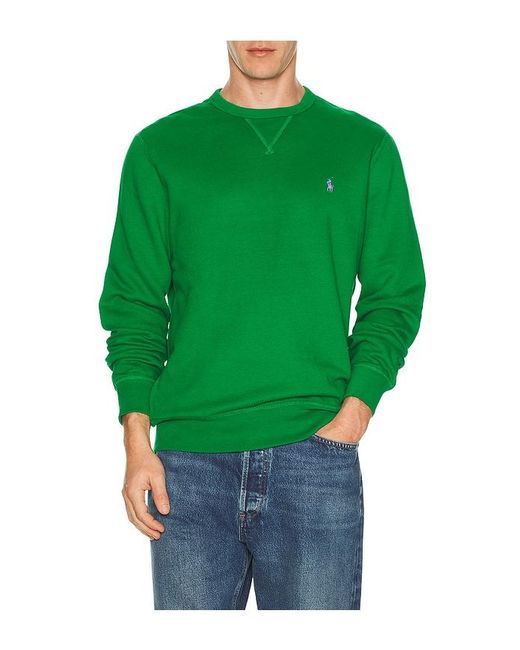Polo Ralph Lauren Green Long Sleeve Rl Fleece Crewneck Sweatshirt for men