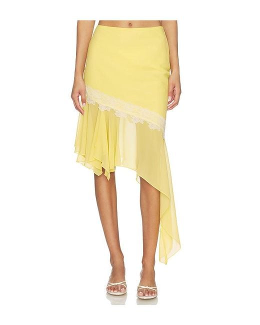 MORE TO COME Yellow Yara Midi Skirt