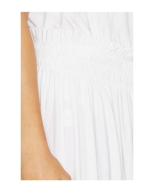 Norma Kamali White Wide Leg Peasant Pant