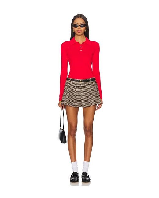 Lovers + Friends Multicolor Pleated Melton Wool Skort