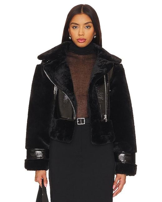 Blank NYC Black Faux Fur Jacket