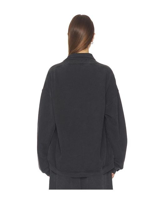 Alexander Wang Black Prestyled Slashed Crewneck With Polo Dickie