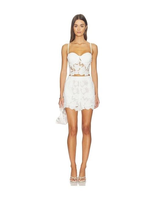 L'Agence White 'Agence Laina Pull On Eyelet Short