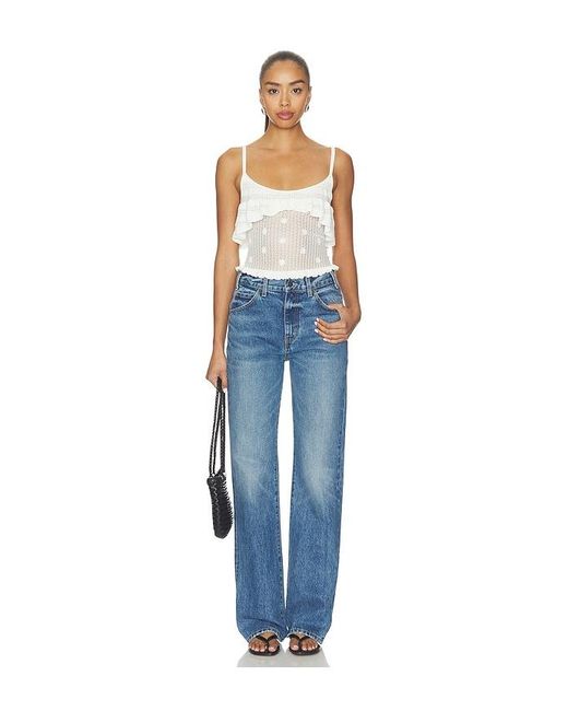 Lovers + Friends Blue Madalena Floral Embellished Tank